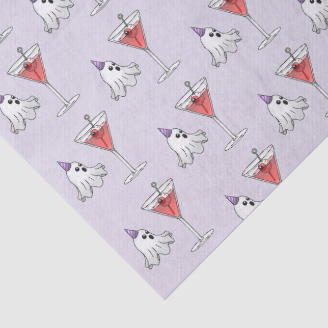 Halloween Ghost & Creepy Cocktail Tissue Paper (Detail)