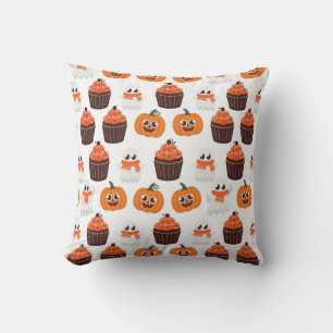 Halloween Ghost, Cupcakes and Pumpkins Cushion