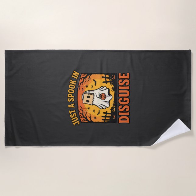 Halloween Ghost Disguise Beach Towel (Front)
