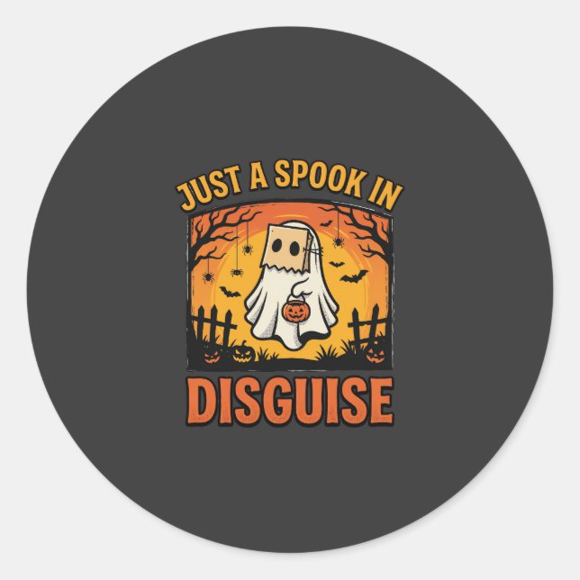 Halloween Ghost Disguise Classic Round Sticker (Front)