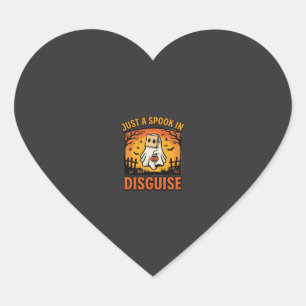 Halloween Ghost Disguise Heart Sticker