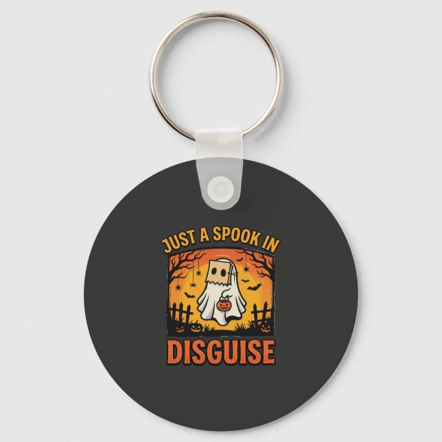 Halloween Ghost Disguise Key Ring (Front)