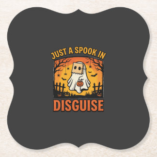 Halloween Ghost Disguise Paper Coaster