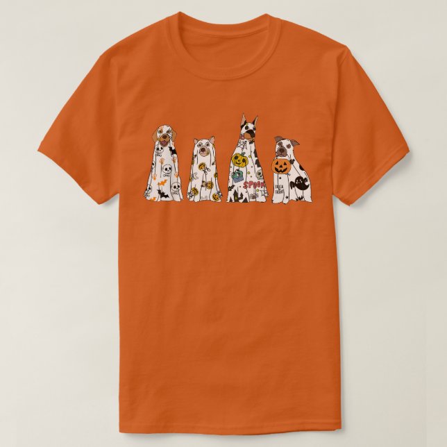 Halloween Ghost Dog Boo Retro Spooky Season Boo Do T-Shirt (Design Front)