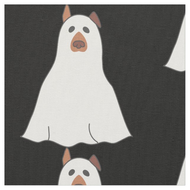 halloween ghost dog creepy cute fabric (Close Up)
