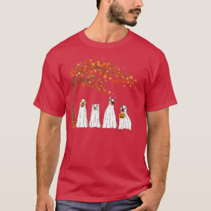 Halloween Ghost Dog Retro Fall Thanksgiving Spooky T-Shirt