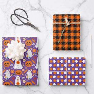 Halloween Ghost Dog Wrapping Paper Set of 3