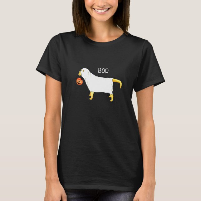 Halloween Ghost Dog Yellow Labrador T-Shirt (Front)