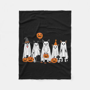Halloween Ghost Dogs Cute Pumpkin Cartoon Design Fleece Blanket