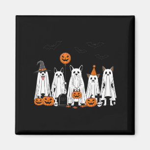 Halloween Ghost Dogs Cute Pumpkin Cartoon Design Magnet