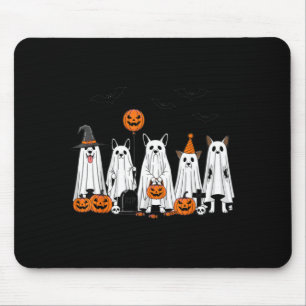 Halloween Ghost Dogs Cute Pumpkin Cartoon Design Mouse Pad