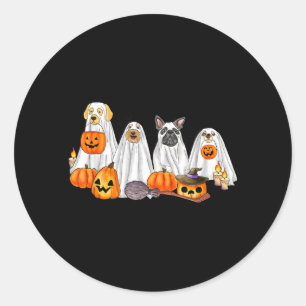 Halloween Ghost Dogs _ Halloween Cuteness Overload Classic Round Sticker