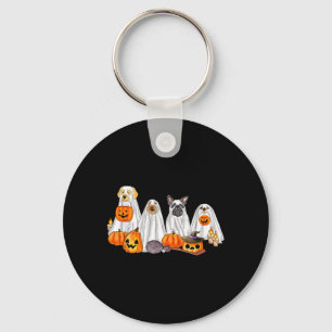 Halloween Ghost Dogs _ Halloween Cuteness Overload Key Ring