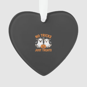 Halloween Ghost Dogs No Tricks Just Treats Design_ Ornament