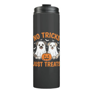 Halloween Ghost Dogs No Tricks Just Treats Design_ Thermal Tumbler