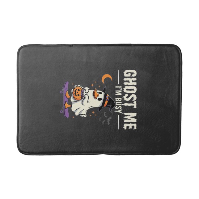 Halloween Ghost Duck Skateboard Design_1 Bath Mat (Front)