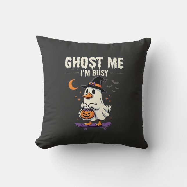 Halloween Ghost Duck Skateboard Design_1 Cushion (Front)