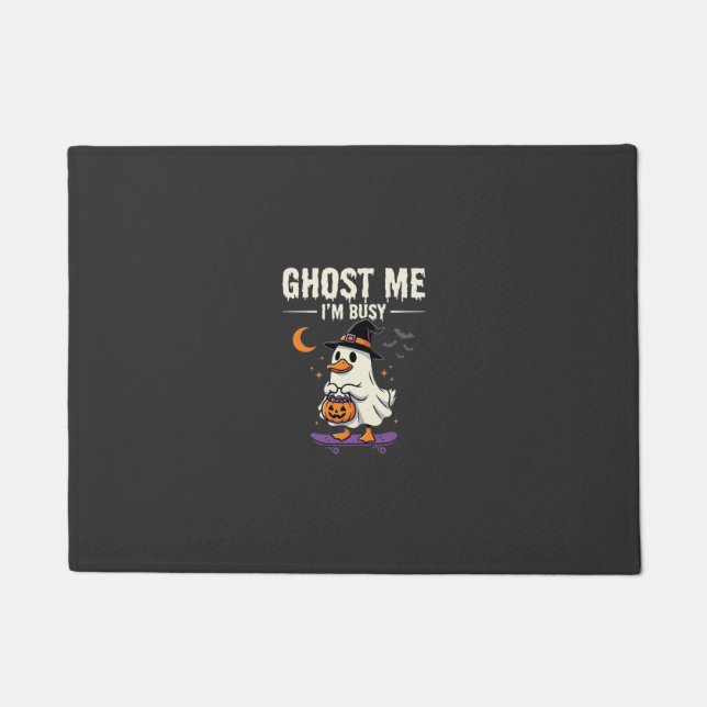 Halloween Ghost Duck Skateboard Design_1 Doormat (Front)