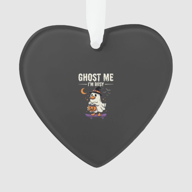 Halloween Ghost Duck Skateboard Design_1 Ornament (Front)