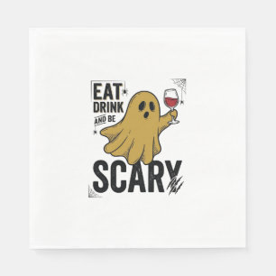 Halloween Ghost Eat Drink And Be Scary Vintage_1 Napkin