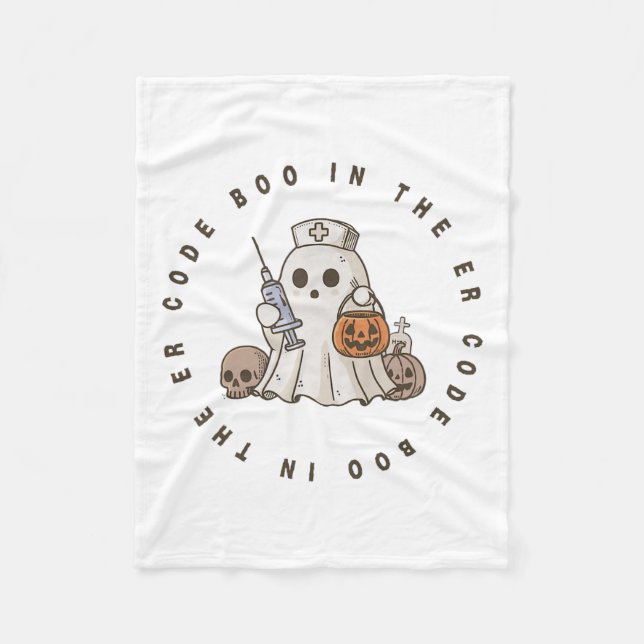Halloween Ghost Emergency Department Emergency Roo Fleece Blanket (Front)