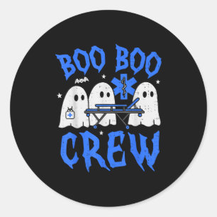 Halloween Ghost Ems Emt Paramedic Funny Emergency  Classic Round Sticker
