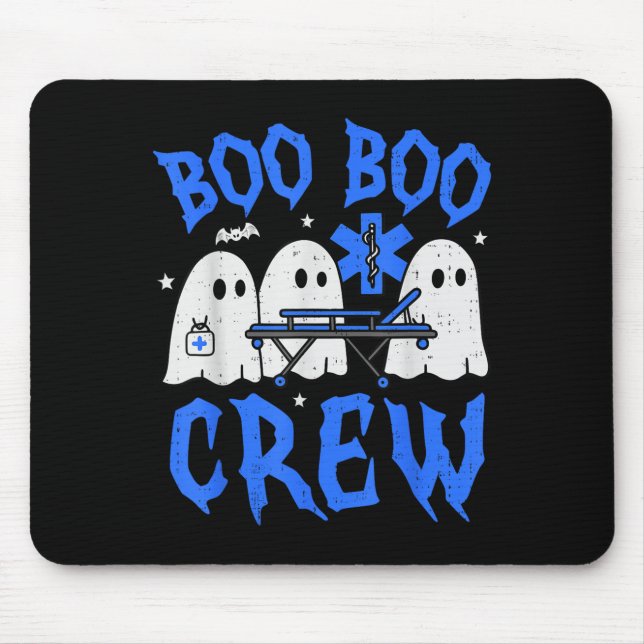 Halloween Ghost Ems Emt Paramedic Funny Emergency  Mouse Pad (Front)