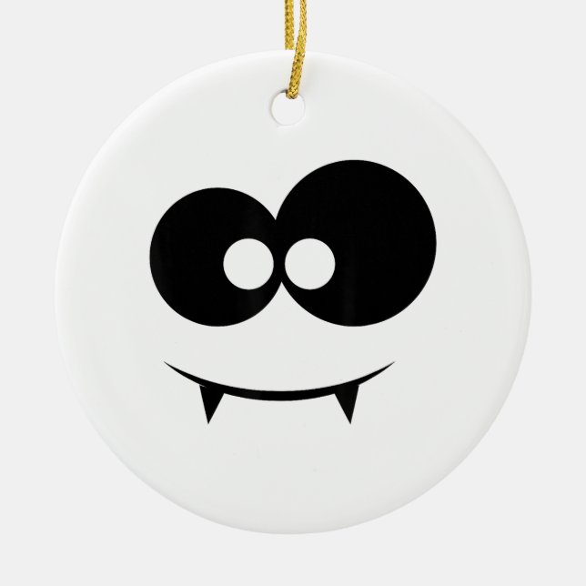 Halloween Ghost Face  Ceramic Tree Decoration (Front)