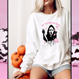 Halloween Ghost Face Funny Womens Sweatshirt