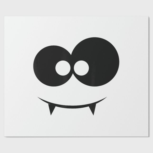 Halloween Ghost Face Wrapping Paper (Flat)