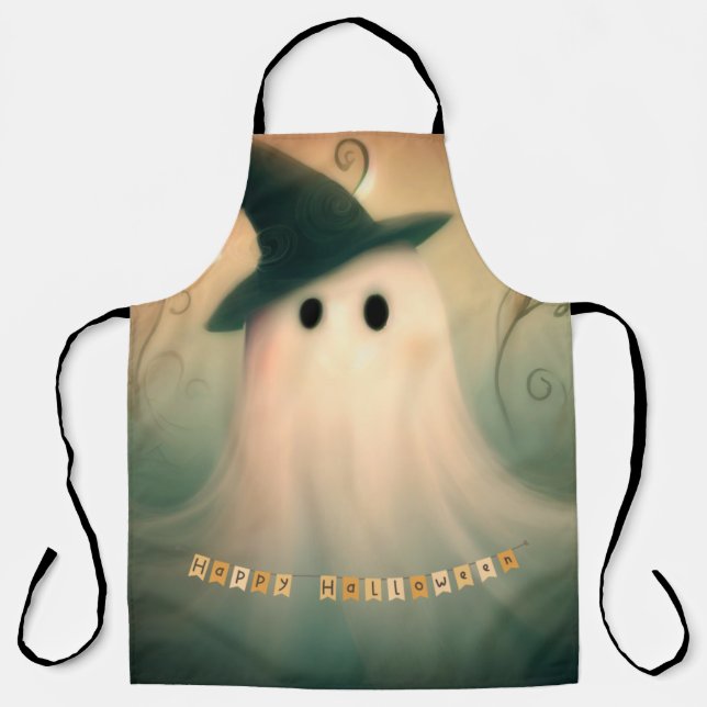 Halloween/Ghost/Fall/Whimsical Ornament Apron (Front)