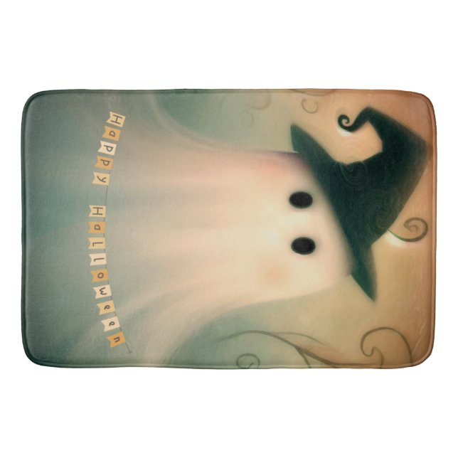 Halloween/Ghost/Fall/Whimsical Ornament Bath Mat (Front)