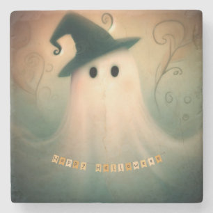 Halloween/Ghost/Fall/Whimsical Ornament Stone Coaster