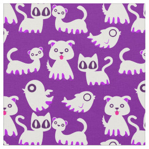 halloween ghost ferret dog purple fabric