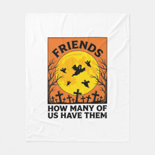 Halloween Ghost Friends Funny Vintage Horror_1 Fleece Blanket