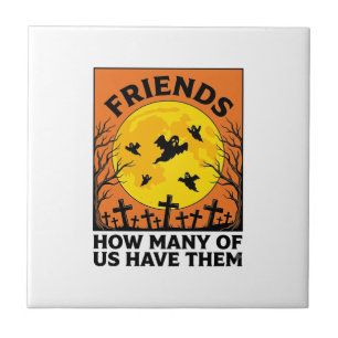 Halloween Ghost Friends Funny Vintage Horror_1 Tile