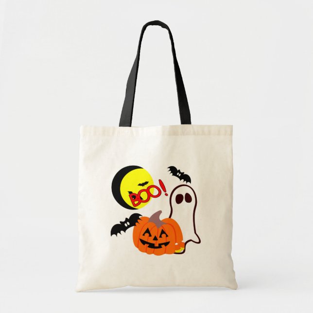 Halloween Ghost Friends Tote Bag (Front)