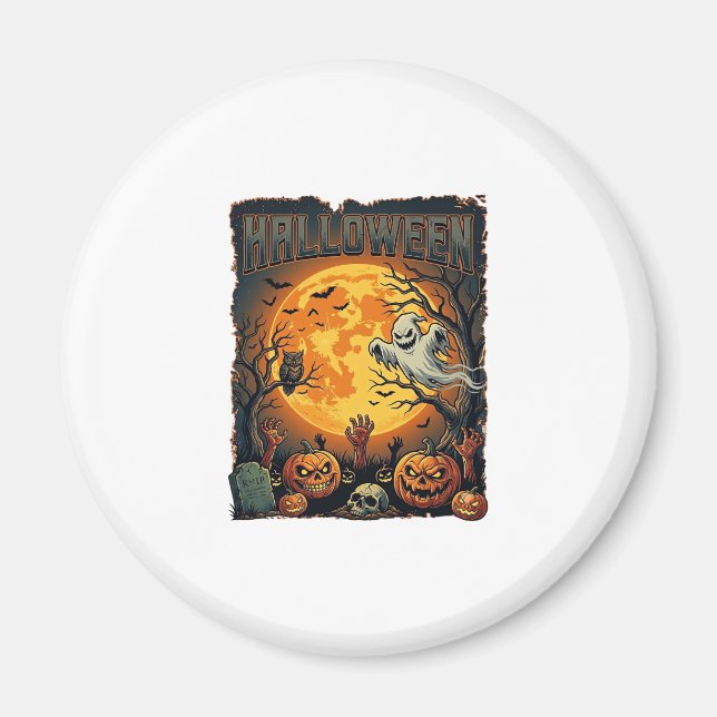 Halloween Ghost Full Moon Jack Lanterns Zombie Han Magnet (Front)