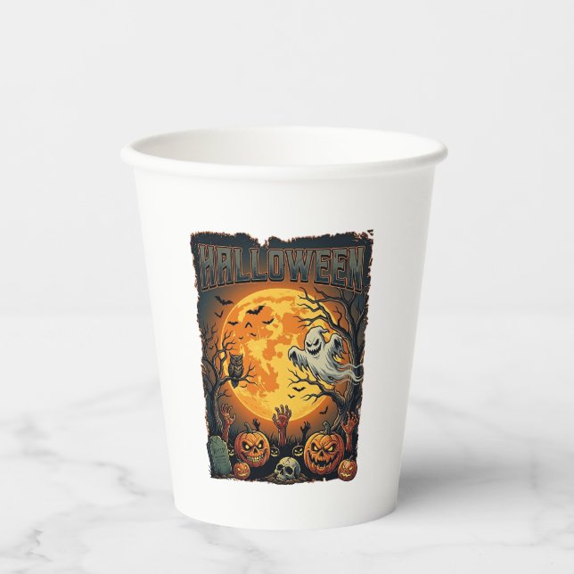 Halloween Ghost Full Moon Jack Lanterns Zombie Han Paper Cups (Front)