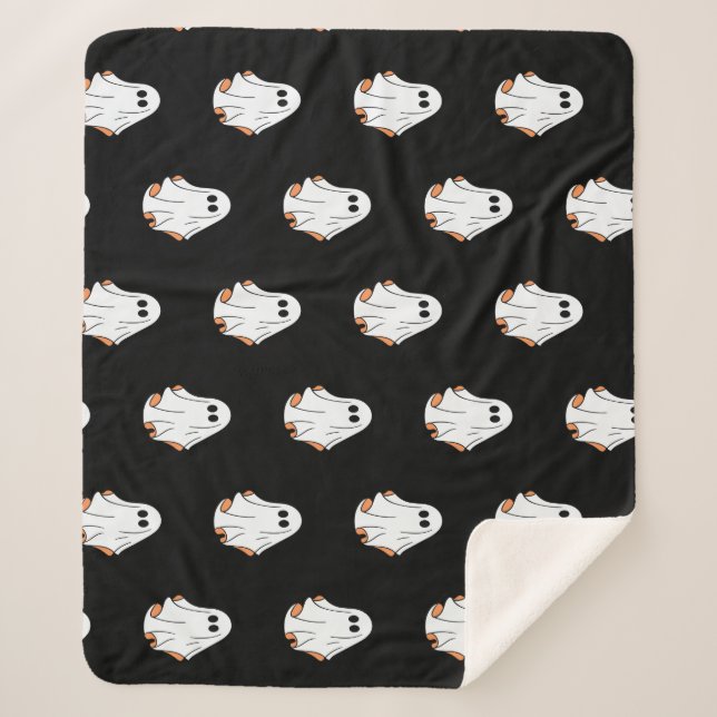 Halloween Ghost, Funny Halloween, Halloween Party  Sherpa Blanket (Front)