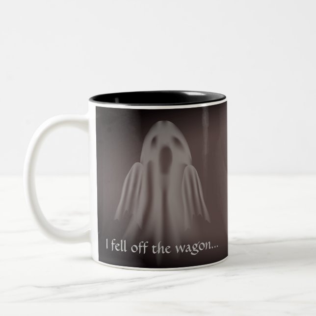 Halloween Ghost Funny Two-Tone Coffee Mug (Left)
