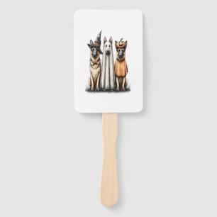 Halloween Ghost German Shepherd Dog Hand Fan