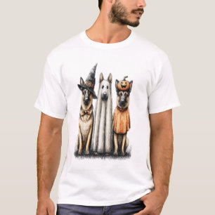Halloween Ghost German Shepherd Dog T-Shirt