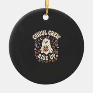 Halloween Ghost Ghoul Squad Ceramic Tree Decoration