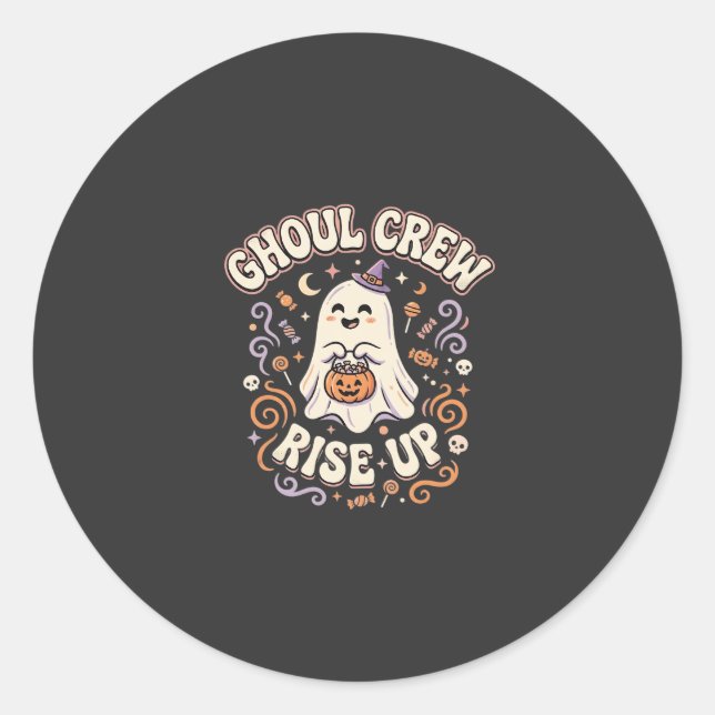 Halloween Ghost Ghoul Squad Classic Round Sticker (Front)