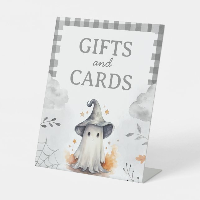 Halloween Ghost Gift and Card Table Sign (Front)