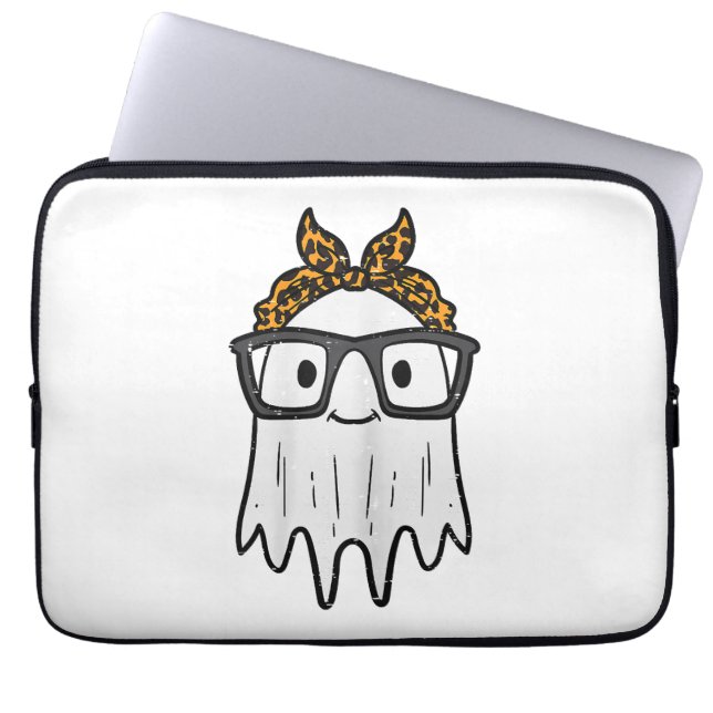 Halloween Ghost Glasses Cute Laptop Sleeve (Front)