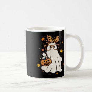Halloween Ghost Gles Cute Leopard Ndana Girl Women Coffee Mug