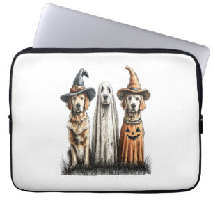 Halloween Ghost Golden Retriever Dog Laptop Sleeve