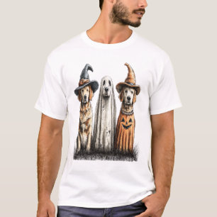 Halloween Ghost Golden Retriever Dog T-Shirt